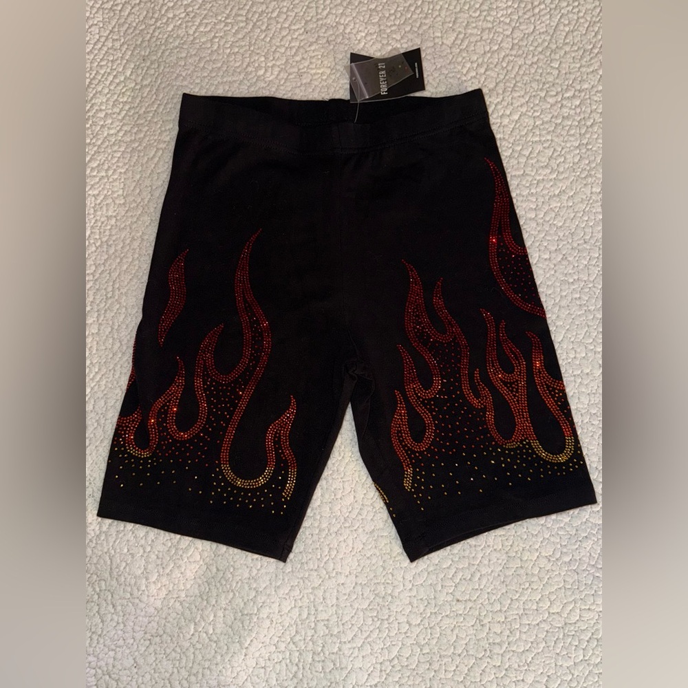 rhinestone biker shorts